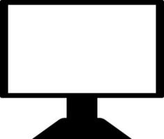 Black and white computer in flat style. vector