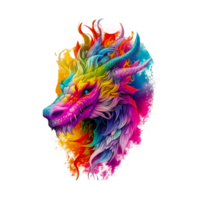 uma colorida Dragão generativo ai png