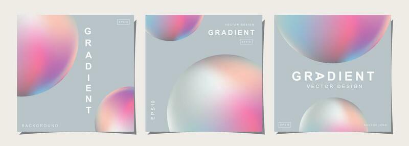 Set of creative covers or posters concept in modern minimal style for corporate identity, branding, social media advertising, promo. Minimalist cover design template with dynamic fluid gradient.