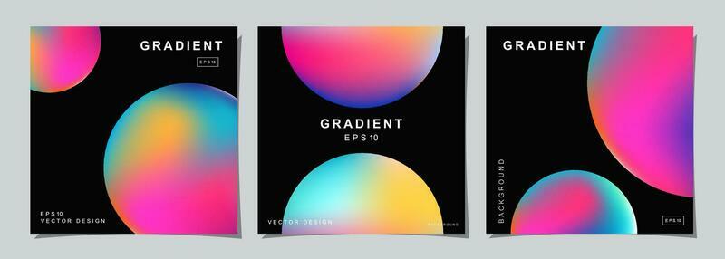 Set of creative covers or posters concept in modern minimal style for corporate identity, branding, social media advertising, promo. Minimalist cover design template with dynamic fluid gradient.