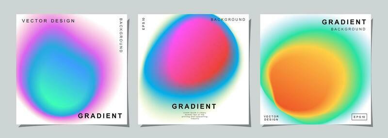 Set of creative covers or posters concept in modern minimal style for corporate identity, branding, social media advertising, promo. Minimalist cover design template with dynamic fluid gradient.