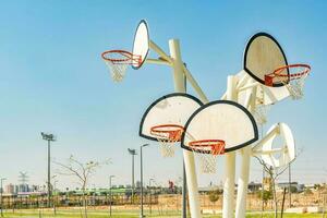 Basketball backboards and hoops photo