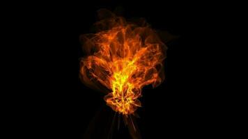 Burning orange hot energy animated ,Fire Particles over black background video