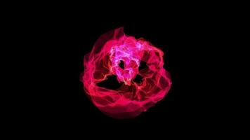 Burning pink light energy animated ,Fire Particles over black background video