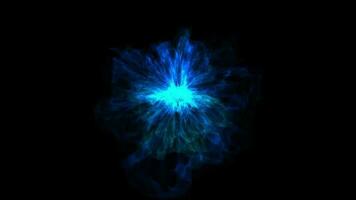 Burning blue light energy animated ,Fire Particles over black background video