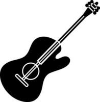 Black and White electric guitar instrument. vector