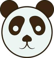 Cute panda bear face icon in isolated with stroke. vector