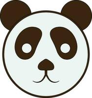 Cute panda bear face icon in isolated with stroke. vector