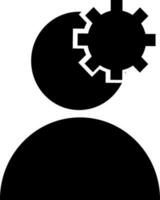 Character of faceless man with setting icon. vector