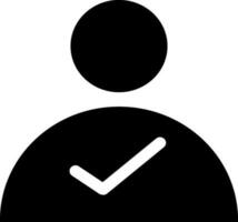 Black and white people tick icon. vector