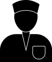 Character of black faceless nurse. vector