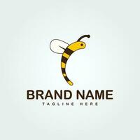linda miel abeja logo mascota o icono adecuado para comida o bebida logo mascota, negocio logo vector modelo