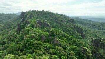 Aerial view of Nglanggeran ancient volcano, Indonesia. video