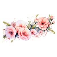 ai generado clipart clavel ramo de flores pintado con acuarela técnica png