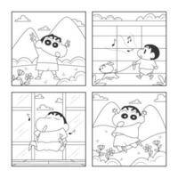 Cute Little Boy Activity Coloring Book vector