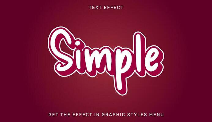 Simple editable text effect in 3d style. Text emblem for branding or business logo