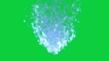 Water splash with bubbles animation on green screen background video