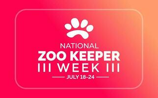 National Zoo Keeper Week background, banner, poster and card design template celebrated in july. vector