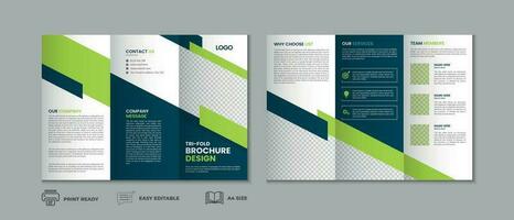 Professional clean modern and corporate trifold brochure template, three fold cover page, three fold brochure background layout design with mockup vector