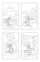 mickey ratón niños colorante libro vector