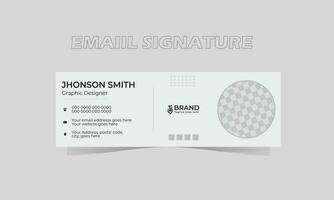 Abstract blue color email signature design for business with vector format.