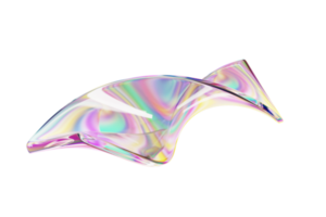 Rectangle iridescent liquid glass shape png