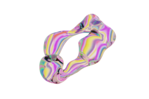 abstrait coloré liquide verre 3d rendu forme illustration. png