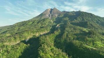 Aerial View of Mount Merapi in the Morning video