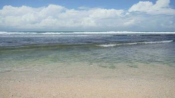 bucle tropical playa con azul cielo en Indonesia video
