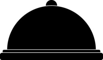 Restaurant cloche in Black and white color. Glyph icon or symbol. vector