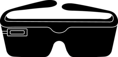 Black and white googles in flat style. Glyph icon or symbol. vector