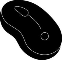 Flat style mouse in Black and white color. Glyph icon or symbol. vector