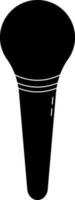 Black microphone on white background. vector