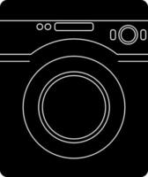 Black and white washing machine. Glyph icon or symbol. vector