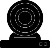 Black and white web camera in flat style. Glyph icon or symbol. vector