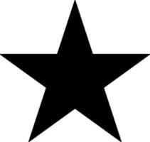 Black and white star in flat style. Glyph icon or symbol. vector