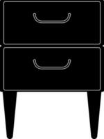 Drawer in Black and white color. Glyph icon or symbol. vector