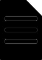 Blank document in Black and white color. Glyph icon or symbol. vector