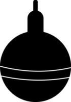 Flat style bauble in Black and white color. Glyph icon or symbol. vector