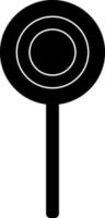 Flat style Black and white lollipop. Glyph icon or symbol. vector