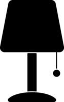 Table lamp icon in silhouette for light concept. vector