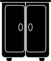 Wardrobe icon in black for furniture concept. vector