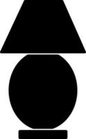 Silhouette style of table lamp icon for lighting concept. vector