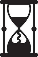 Black and White hourglass in flat style. vector