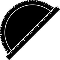 Black and white protractor in flat style. vector