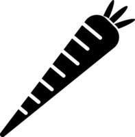 Black and white carrot with leaves. vector