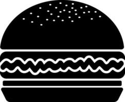 Flat style burger in Black and white color. vector