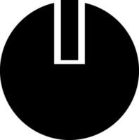 Black and white power button in flat style. vector