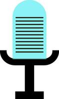 Black and blue microphone in flat style. vector