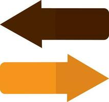 Orange and brown transfer arrows on white background. vector